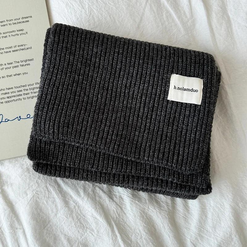 Winter Warm Knitted Wool Soft Scarf Women Solid Color Korean Fashion Style Skinny Autumn Winter Travel Casual Long Scarf New
