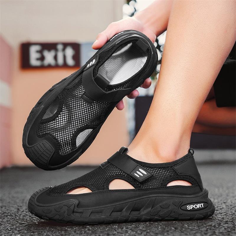 Summer Breathable Bag Head Sandals Comfortable Hollow Mesh Hole Shoes Outdoor Light Non-slip Travel Seaside Cool Slippers