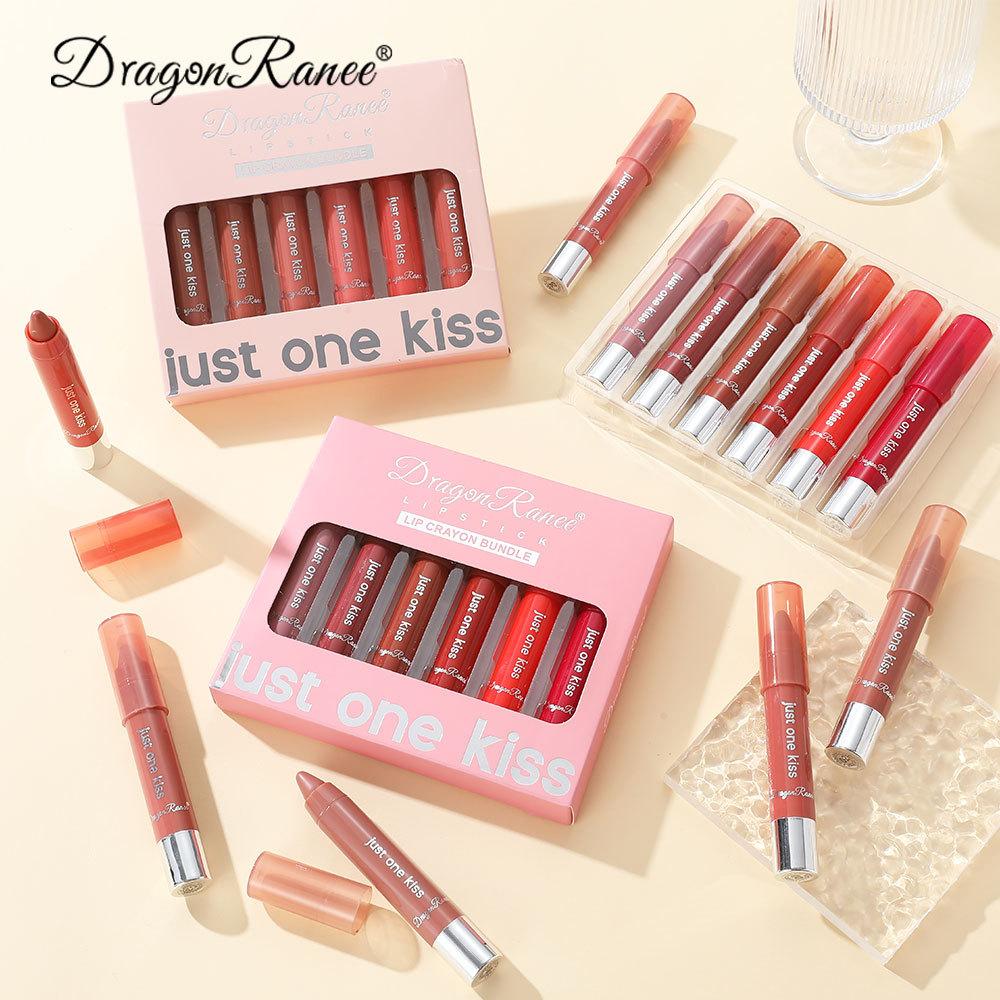 Moisturizing Lipstick Crayon Lipstick Pen Combination Lip Liner Pen Solid Lip Gloss 6-pack Set
