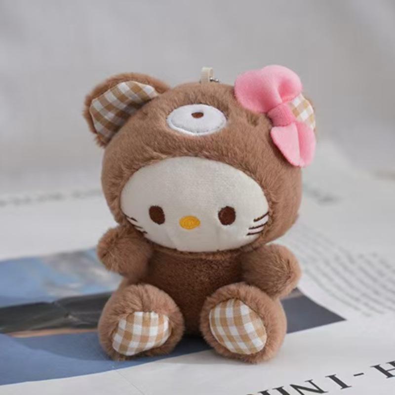 Sanrio Family Cartoon Plush Dolls & Figurine Keychain Charms: Cute Small Gifts 13cm коричневый