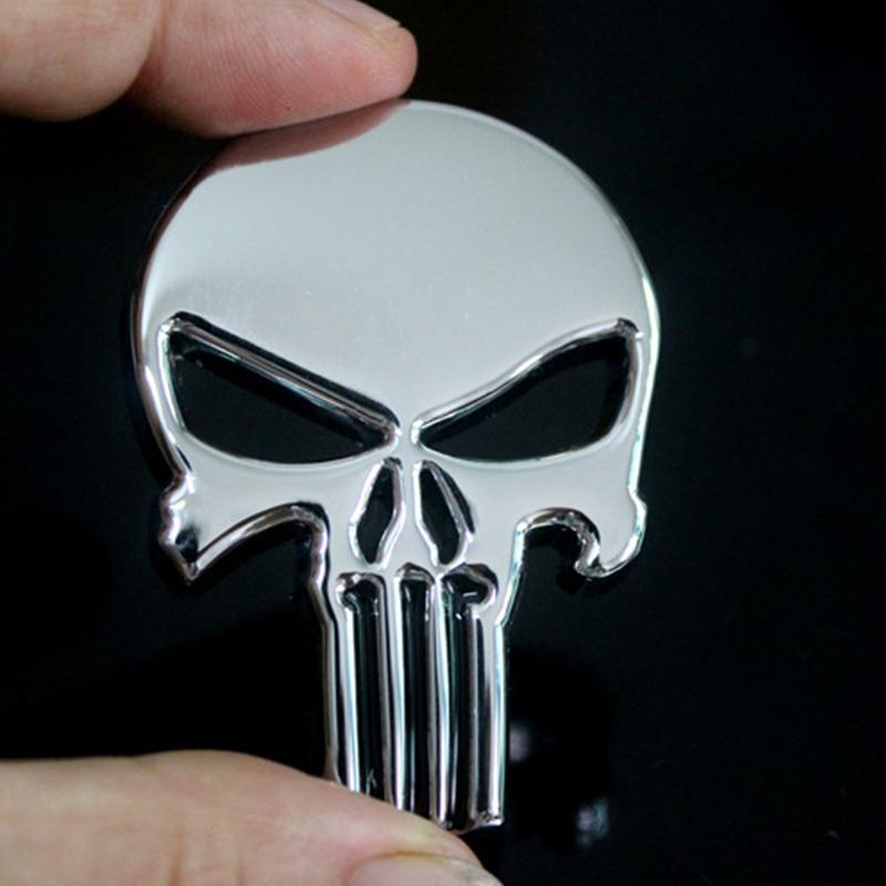 Skull Metal Car Stickers Car Emblem Scratch Stickers Fuel Tank Decoration Tail Side Marker Body Stickers