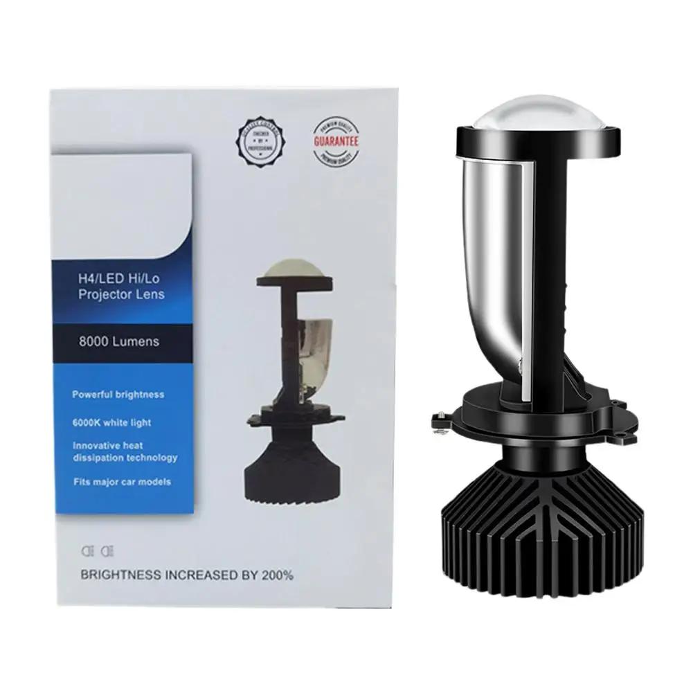 12V 5000K Motorcycle LED Fisheye Light Double Lens Car Headlights Light With Smart Reflector Drive 35W Fan Double 4LED