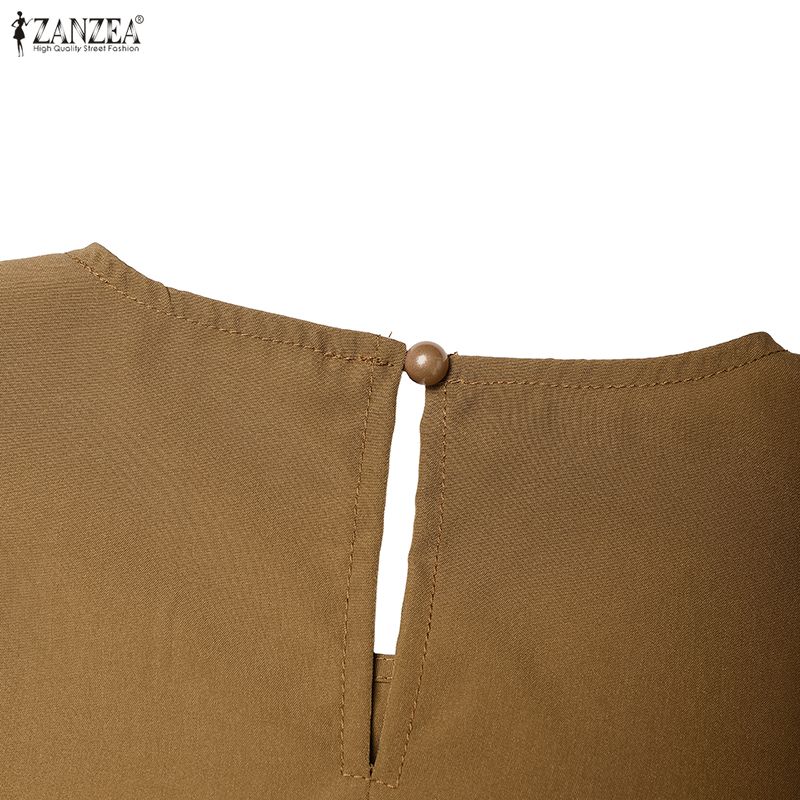 ZANZEA Kadın Yarım Kollu Bluz ve Pantolon Günlük İki Parça Takım Elbiseler