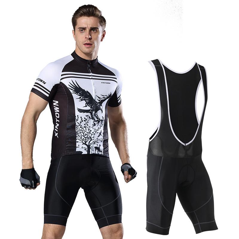 XINTOWN Men's Summer Cycling Jersey and Bib Shorts Set