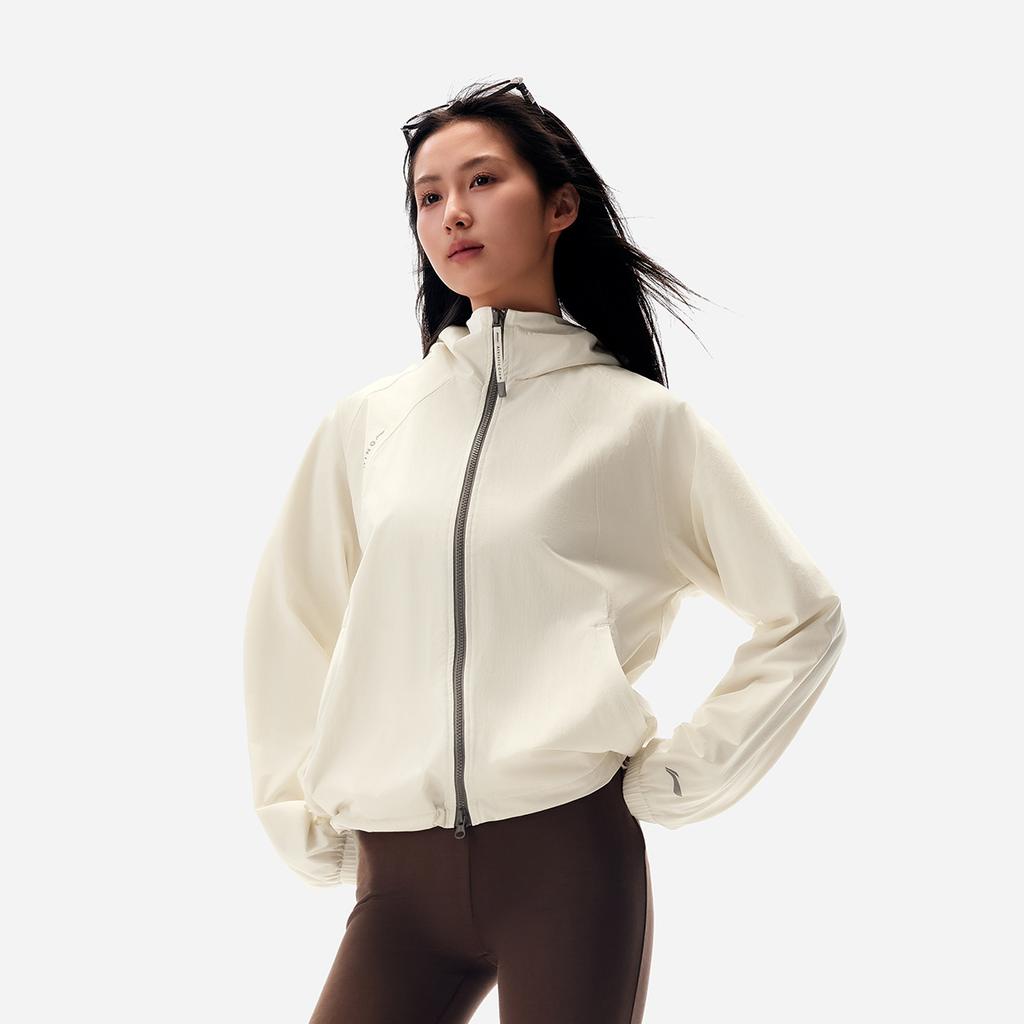 Li Ning Fitness Series Loose Hooded Logo Windbreaker Women Outerwear AFDVL52-1