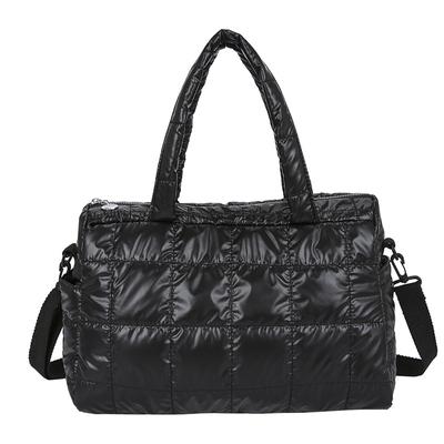Winter Women Down Messenger Bag Quilted Space Cotton Padded Tote Shoulder Bag Female  Fluffy Top-handle Bags