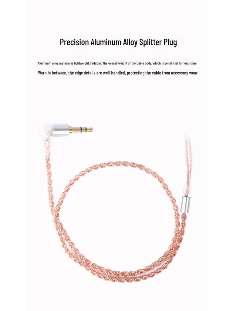 KBEAR Kui Bao 4-Core Oxygen-Free Copper Earphone Cable with Mic, L-Plug