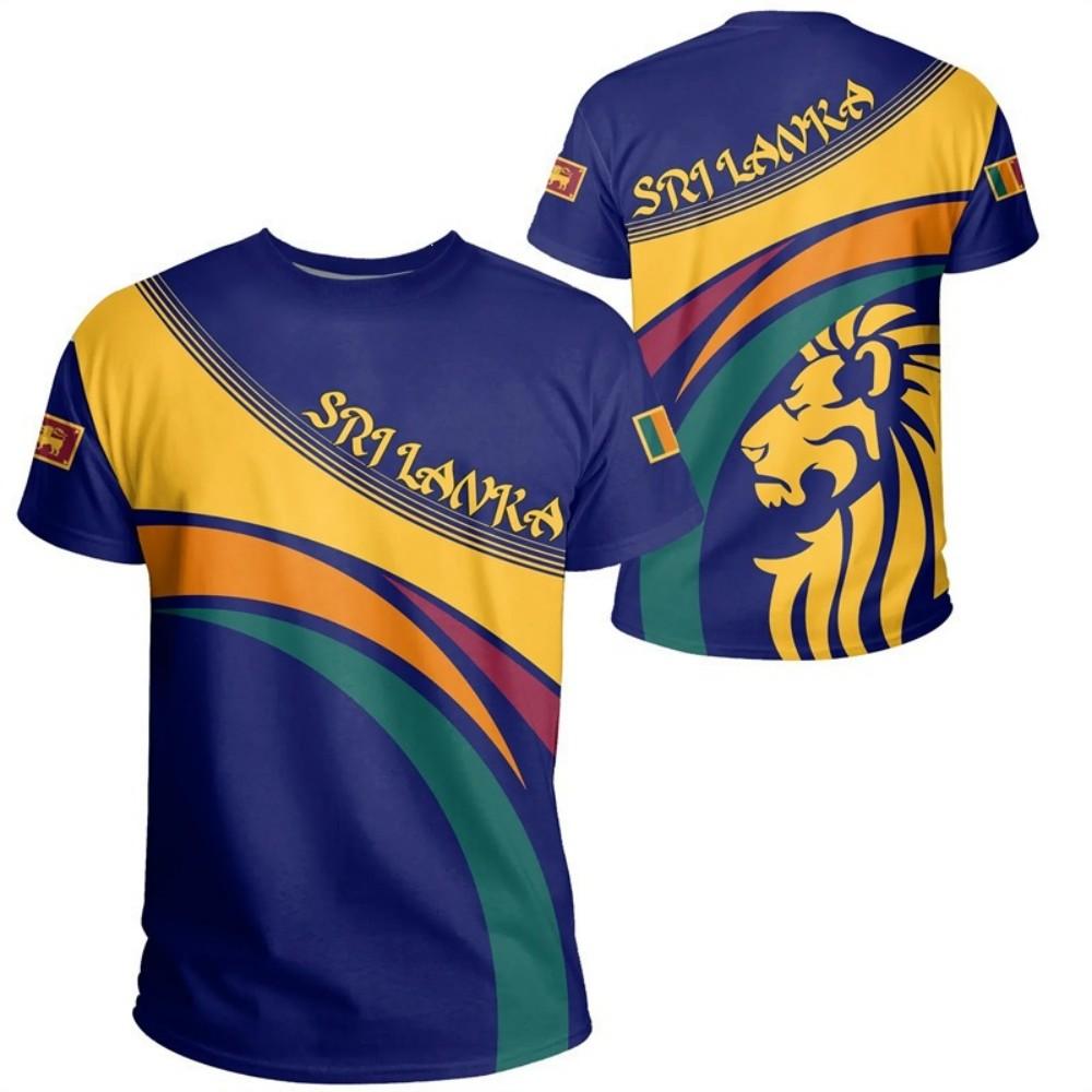 Sri Lanka Patriotic Polo Shirt, Lion Graphic Design, Casual Short Sleeve Top