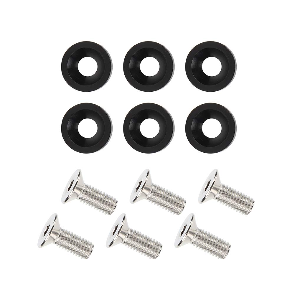 Elerose Aluminum Fender Bumper Washer, 6 Pcs M8 Universal Gasket Washers Spacer Car Motorcycle