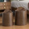 Large Wood Grain Pattern Trash Can for Office Living Room Bathroom Home Kitchen Vintage Retro Waste Bin