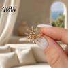 Sunflower Ring 6Pcs/Set Finger Set, Ocean Style Adjustable with Imitation Starfish Pearl And Shell Texture, Bohemian Stackable Rings for Women Hollow