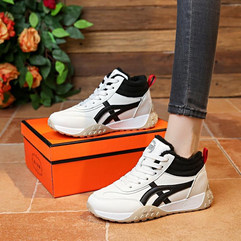 High-top sports shoes women's new winter velvet thickened warm moral training shoes thick-soled non-slip casual sports shoes