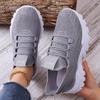 Shoes Women's Shoes Large Size New Sports Shoes Fly-woven Breathable Single Shoes Soft Sole Shallow Mouth Heightening Shoes Lace-up Mesh Shoes