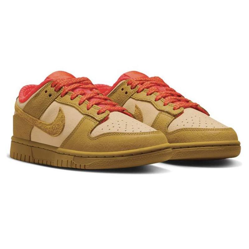 Nike Dunk Low Bronzine Sesame Picante Red Women's Skate Shoes Sneakers FQ8897-252