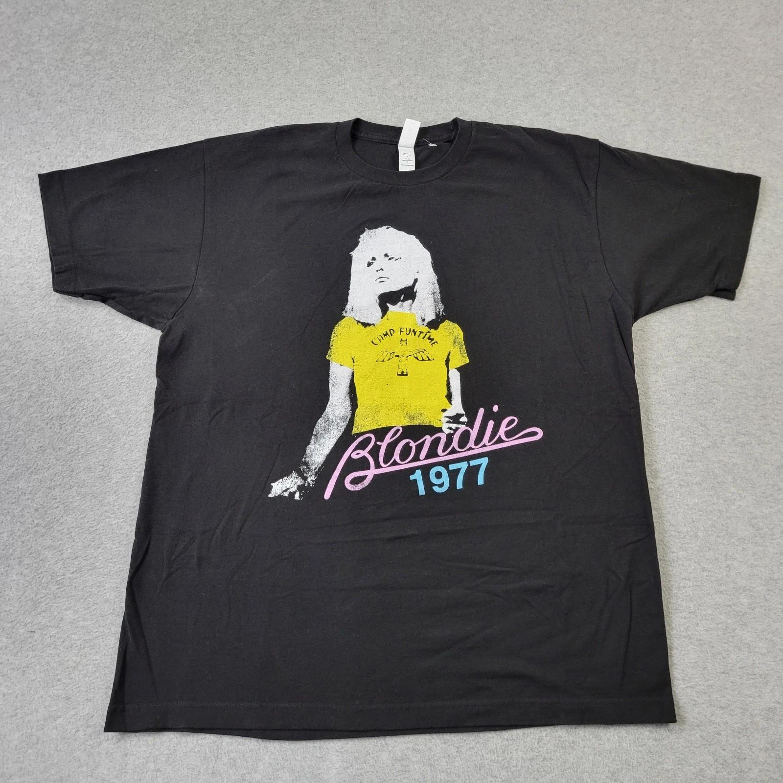 Blondie 1977 Shirt Mens XL Black Graphic Print S