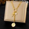 DIEYURO 316L Stainless Steel Heart Pearl Flower Cherry Pendant Necklace For Womens Fashion Trend Neck Jewelry Glamorous Gift