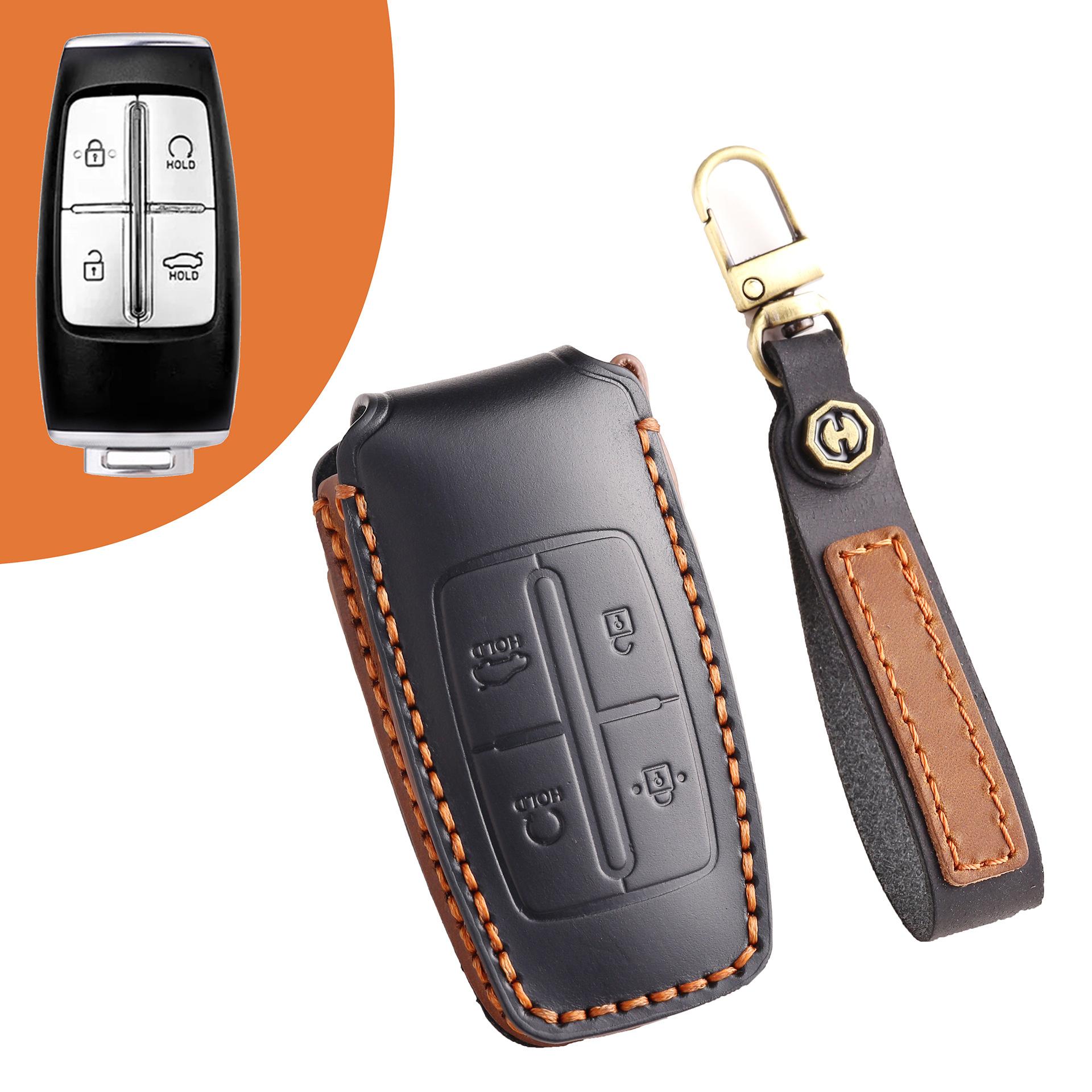 For Lawns Leather Key Cover Genesis Genesis Premium Handmade Protective Case Anti-Drop Bag