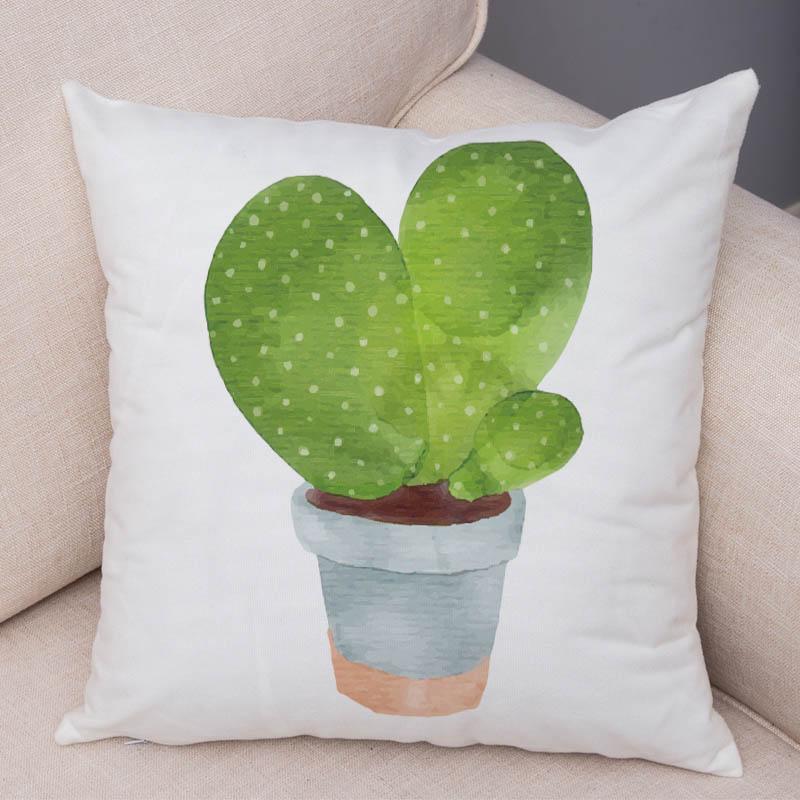 Sofa Zuhause Kissenbezug Aquarell Kaktus Dekorativer Druck Grüne Pflanze Kissen