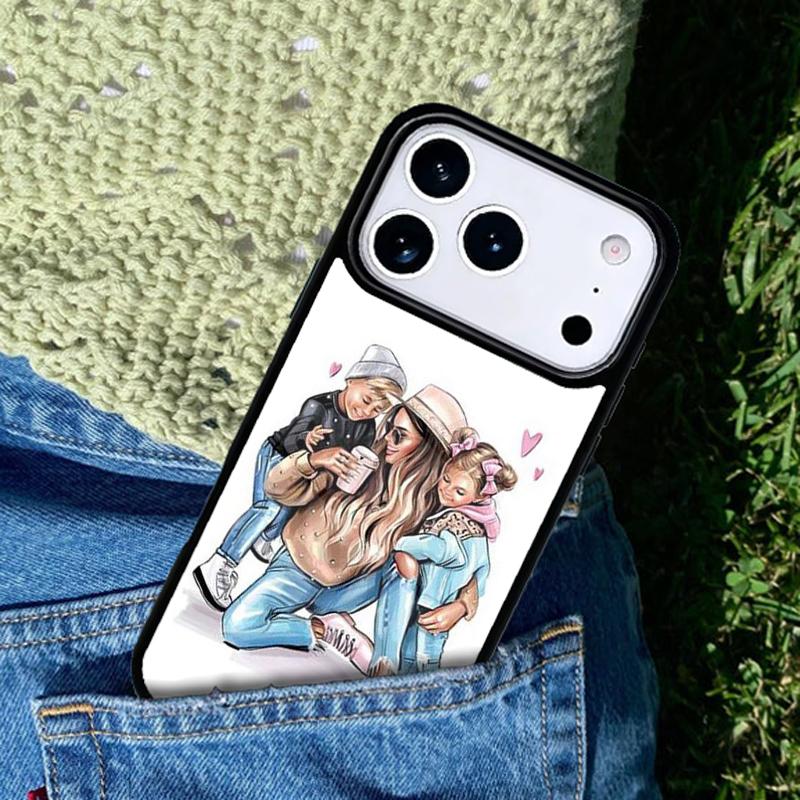 Mom Daughter Girl Son Dad Mobile Phone Case Compatible with IPhone 17 16 15 14 13 12 11Pro Max 17 Air Cover