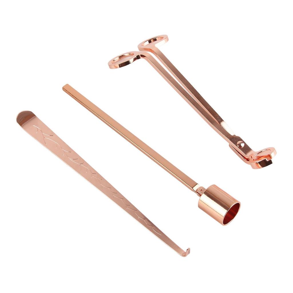 Candle Accessory Set Stainless Steel Candle Wick Trimmer Cutter Candle Snuffer Extinguisher Wick Dipper Rose Gold