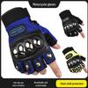 Men's Half-Finger Motorcycle Gloves with Steel Hard Shell Protection, Anti-Fall, Wear-Resistant.