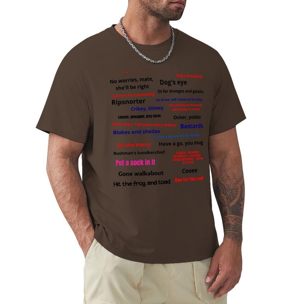 21 Phrases To Help You Talk Like an Aussie T-Shirt Anime Tshirt Vintage Clothes Mens Workout Shirts