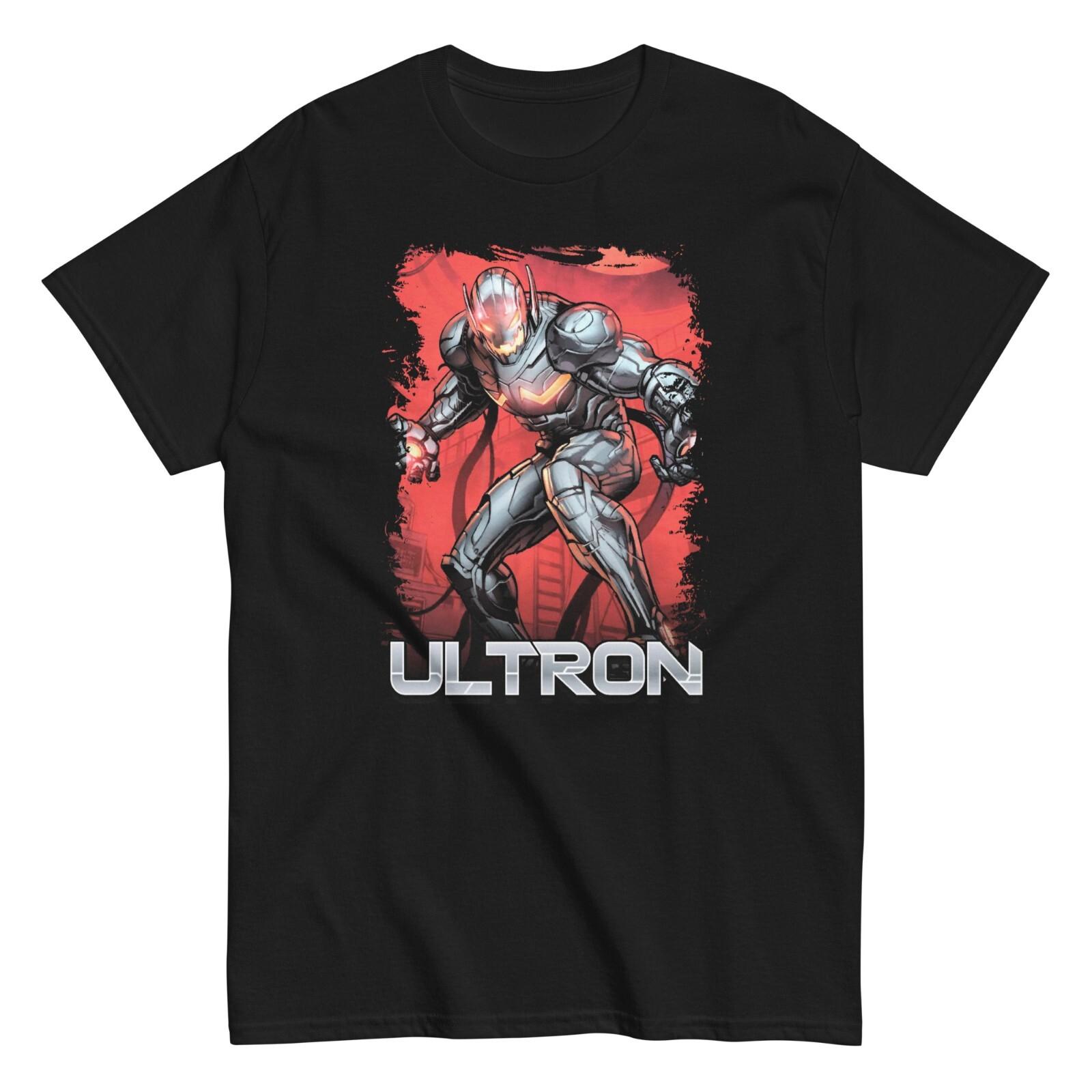 26 Ultron Animated T Shirt Mens Licensed Marvel Comic Avengers Tee New Black Unisex T-Shirt L