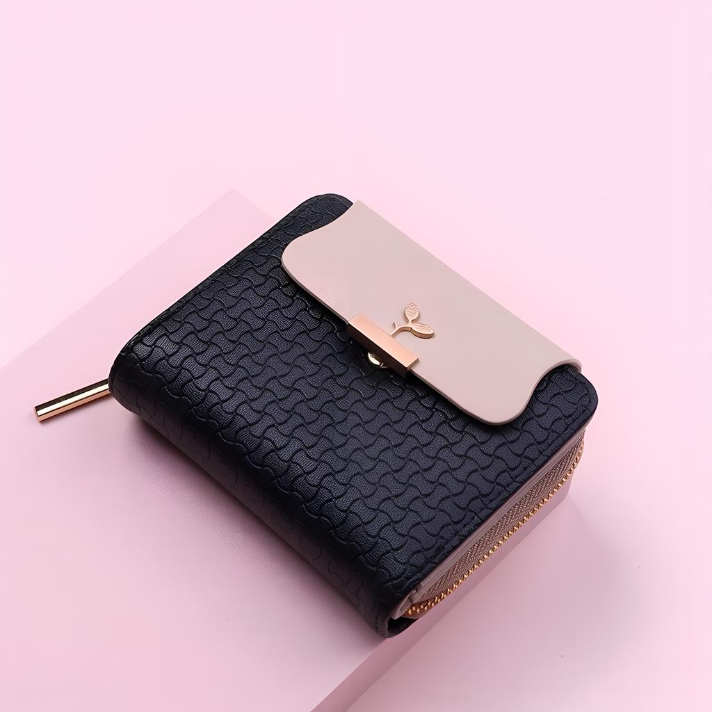 Aliwood Fashion Leaf Women Wallet Zipper Large Capacity Clutch Bag Brand Designed Leather Mini Small Coin Purse Female Card Holder