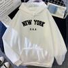 New York Usa Letter Print Streetwear Man Women Loose Fitness Clothes Fashion Hoodie Long Sleeved Casual Unisex Hoodie Winter Top