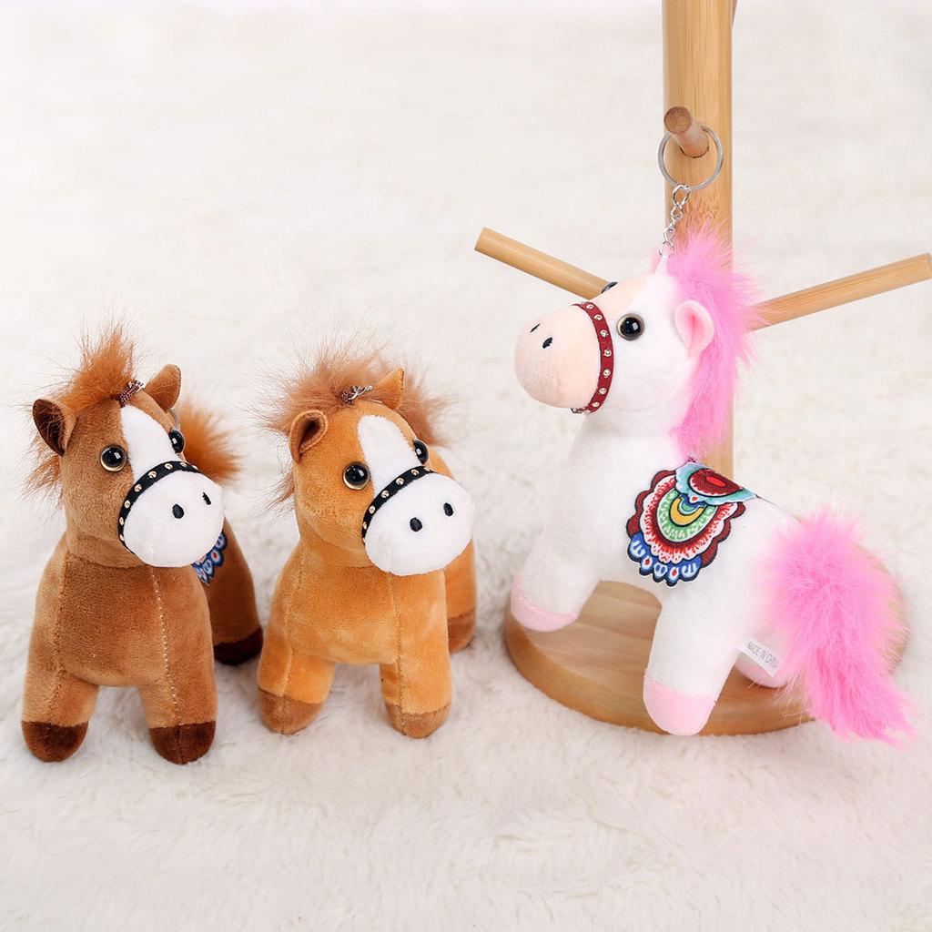 Pony Animal Plush Toy Keyring Featuring Short Plush Material For Gift Giving