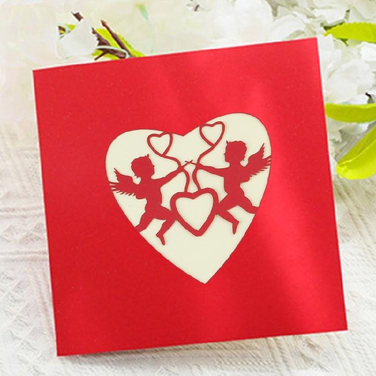 Cupid's Heart 3-D for Pop Up Valentine’s Day Card Happy Anniversary for Her Date