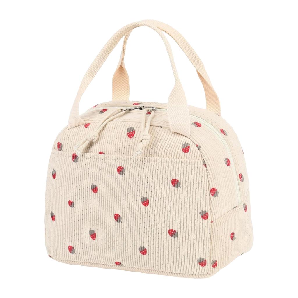 Lunch Bag, Cute Corduroy Insulated Lunch Storage Bag