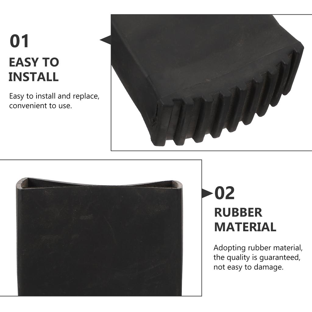 2 Pcs Rubber Anti Slip Ladder Foot Covers Wear Resistant Floor Protectors Easy Install Replacement Folding Feet Stabilizer Pads