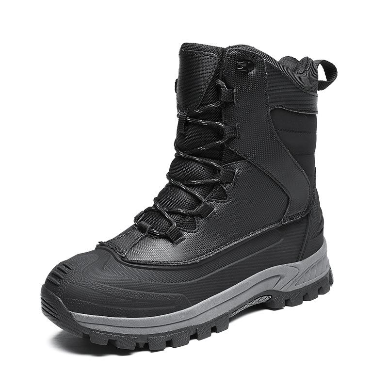 Herren Schneestiefel wasserdicht und rutschfest Baumwollschuhe Samt warm und kältefest Schuhe High-Top Winter Herrenschuhe