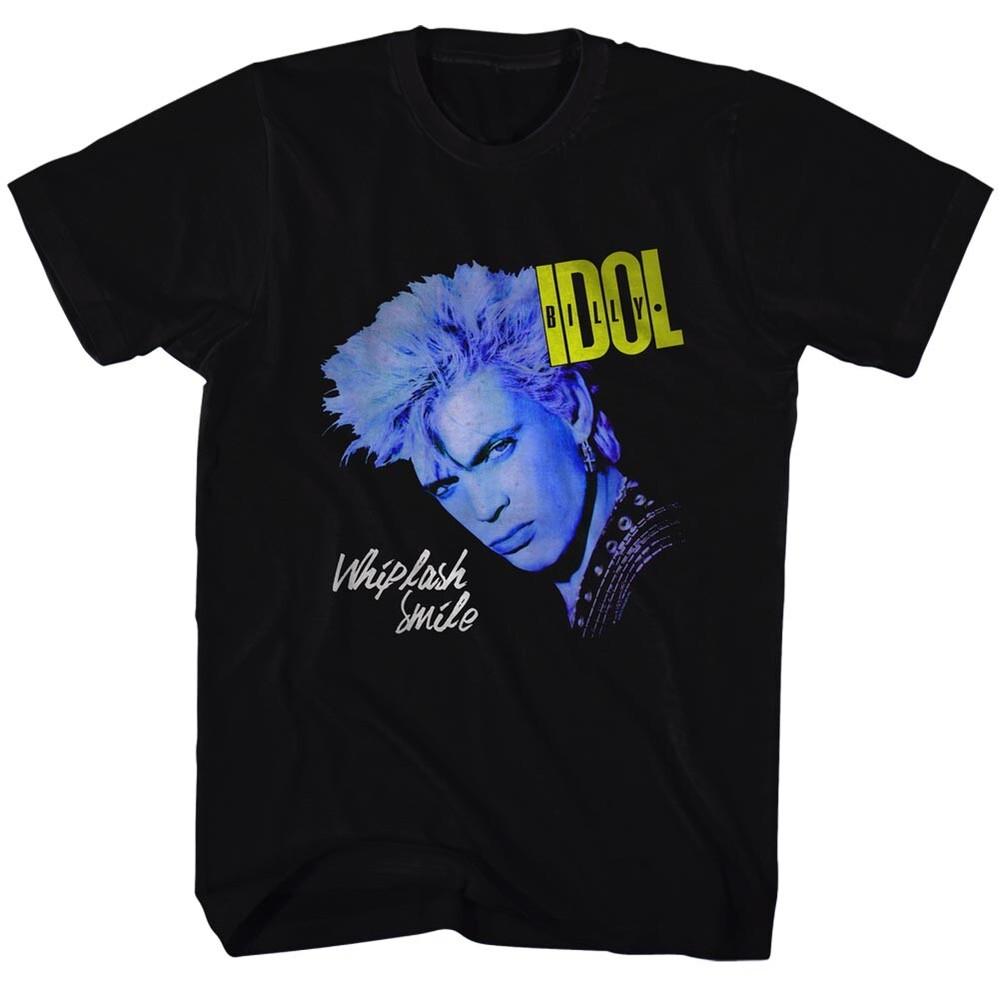 

Billy Idol Men039;s T Shirt Whiplash Smile Punk Rock Album Cover Tour Black Unisex T-Shirt L