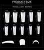 kads Nail Tips Half Cover French Nails Fake Nails Soak Off False Nails Natural Clear Acrylic Nails 500pcs for Nail Extension 10 Sizes