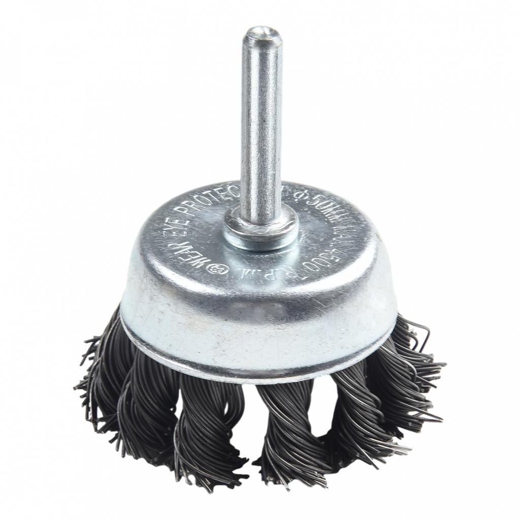 Metal Wire Wheel Cup Brush Crimped with /4" Shank For Die Grinder Drill