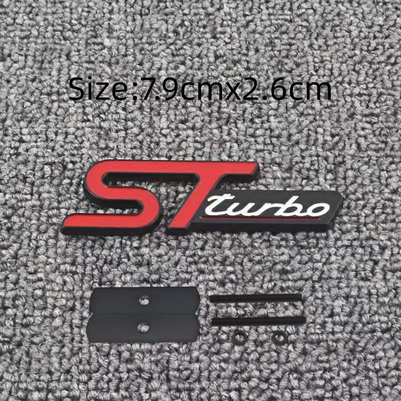 3D Metal STLine STTurbo Logo Emblem Decal Front Grill Fender Side Badge Sticker for  Kuga Fiesta Mondeo and Other Automobile Brands