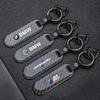 Carbon Fiber Car Keychain Metal Anti Loss Portable Key Ring For BMW I3 I4 E46 E90 E60 F30 F10 X1 X2 X3 X5 X4 X6 X7 G30 G20 G32