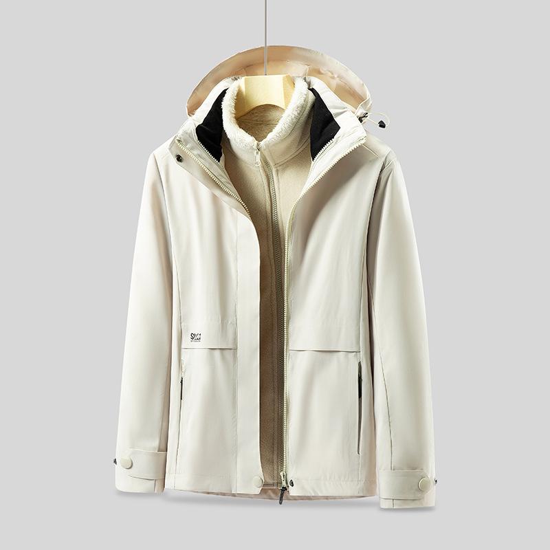 

Outdoor Jacket Three-in-one Removable Fleece Liner Mountaineering Jacket for Women M