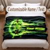 Lionel Messi Printed Flannel Blanket Custom Name Text Soft Warm Throw For Bedroom Holiday Gift