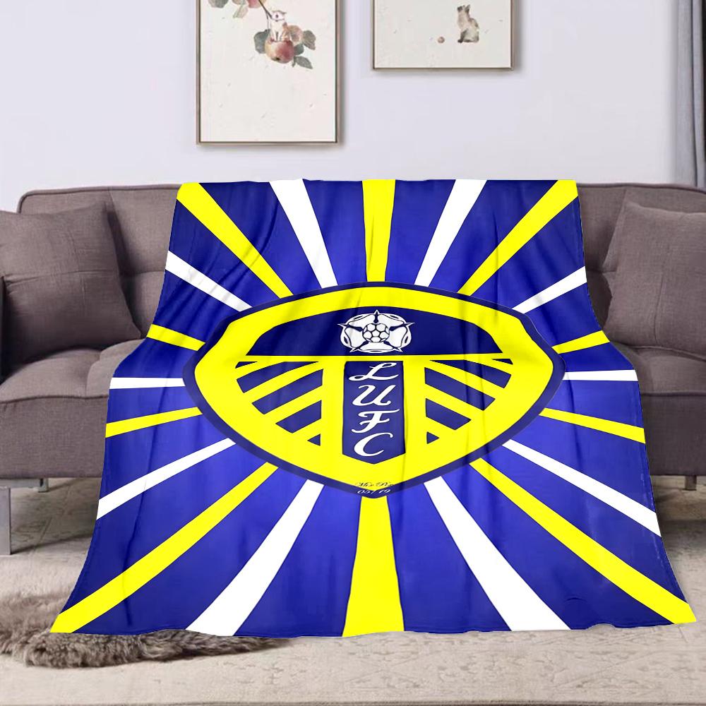"Leeds United FC Logo Blanket Design" Patterned flannel blanket perfect for the bedroom living room, sofa, or a little nap