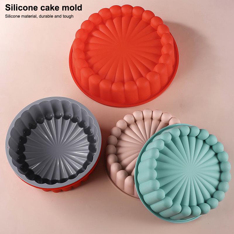 Sunflower Cake Pan 7.87/10.04 Inch Round Cake Baking Pan Nonstick Silicone Cake Molds For Anniversary Cheesecake Bread Mould
