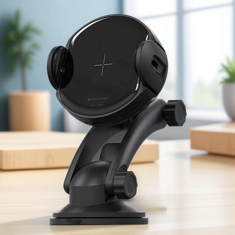 

Automatic 10W Qi Fast Wireless Car Charger Mount for iPhone Samsung Android QC 20 30 Secure Dashboard Vent Clip чёрный