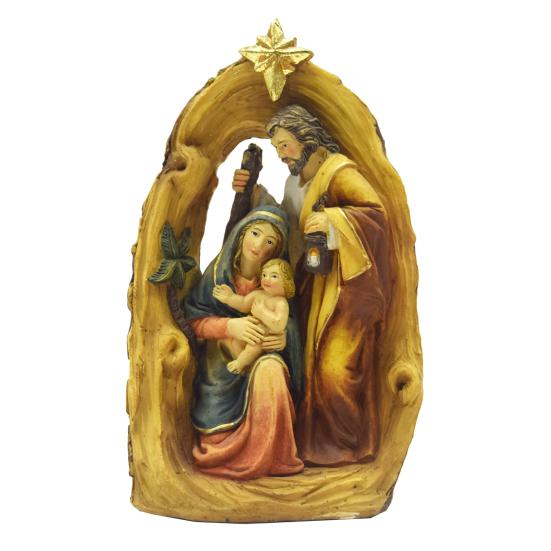 Resin Statue Nativity Scene Christmas Ornament Waterproof UV Resistant Holy Family Sculpture Party Decor