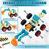 Take Apart Car Toys for Boys DIY Engineering Construction Truck Toy Vehicle Excavator Crane Kids Building Educational Toy Gift