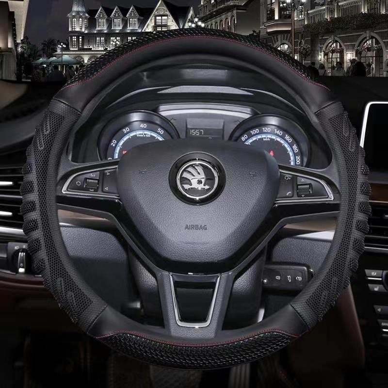 

Автомобильный чехол на руль для Skoda Octavia Citigo 2013-Fabia 2013-Karoq 2017-Yeti 2014 Auto красный