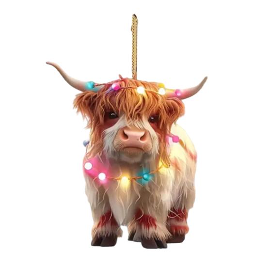 

Рождественский орнамент корова елка мультфильм горная корова подвесные украшения 2D