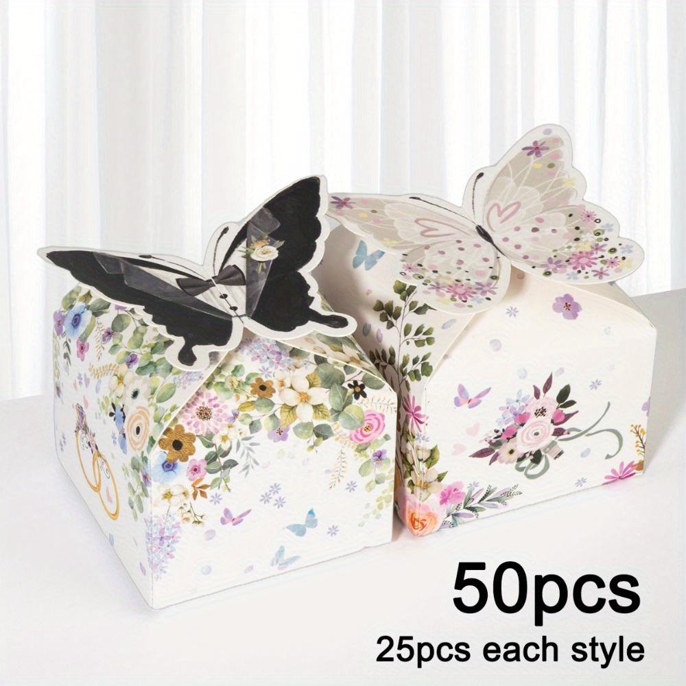 

50 шт. Коробки-бонбоньерки в виде бабочек, Бумажные подарочные коробки, Складные коробки для угощений, Подарочная упаковка для детского праздника, Коробка для угощений в виде бабочки, Праздник, Свадьба, День рождения 50pcs