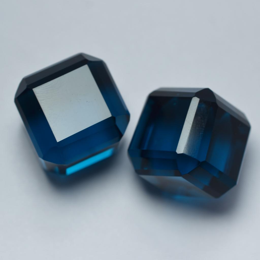 103.20 Ct A++CERTIFIED Cube Cut Loose Gemstone Pair Big Size Rare Teal Sapphire V-88